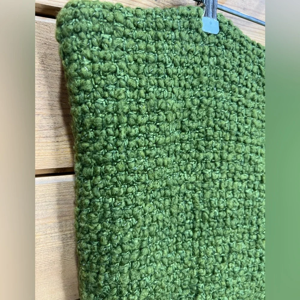 Laura Kim for Crate & Barrel Wool Blend Bouclé Pillow Cover Oregano Green 23”